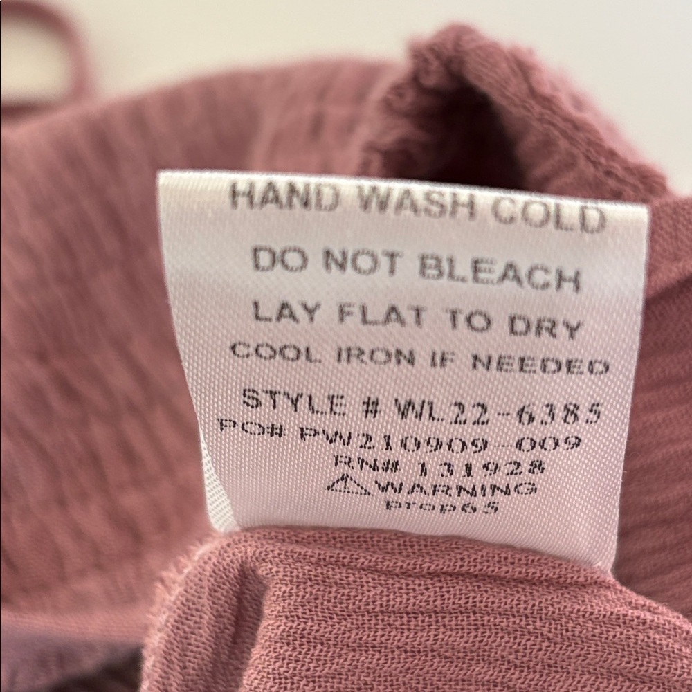 Wishlist Crochet Top Tiered Maxi Dress in Dusty Rose Adjustable Feminine Size L - Picture 10 of 11